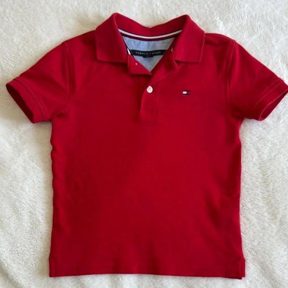 Tommy Hilfiger Kids Red Polo Shirt - Picture 1 of 2
